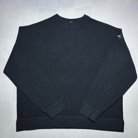 ALO Yoga Tops - Alo Yoga Sherpa Fleece Sweatshirt Womens XL Oversized Pullover Black Cozy